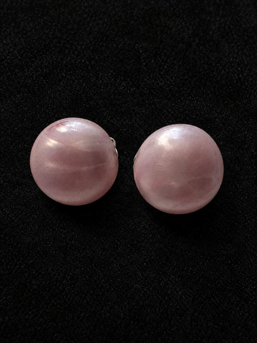 ⚜️ Lucite Ball Earrings | Mid-century-style | Blush Pink Clip-On 💗